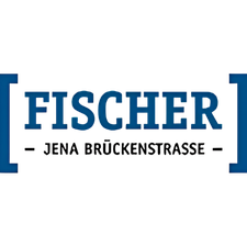 Logo des Autohauses Fischer Jena Brückenstraße mit blauem Schriftzug