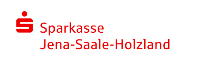 Logo der Sparkasse Jena-Saale-Holzland mit rotem Sparkassen-Symbol und Schriftzug