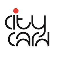 Logo der CityCard mit schwarzem Schriftzug und rotem Punkt.