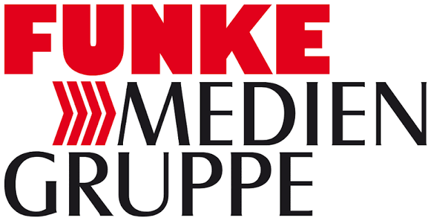 Logo der FUNKE Mediengruppe in Rot und Schwarz.
